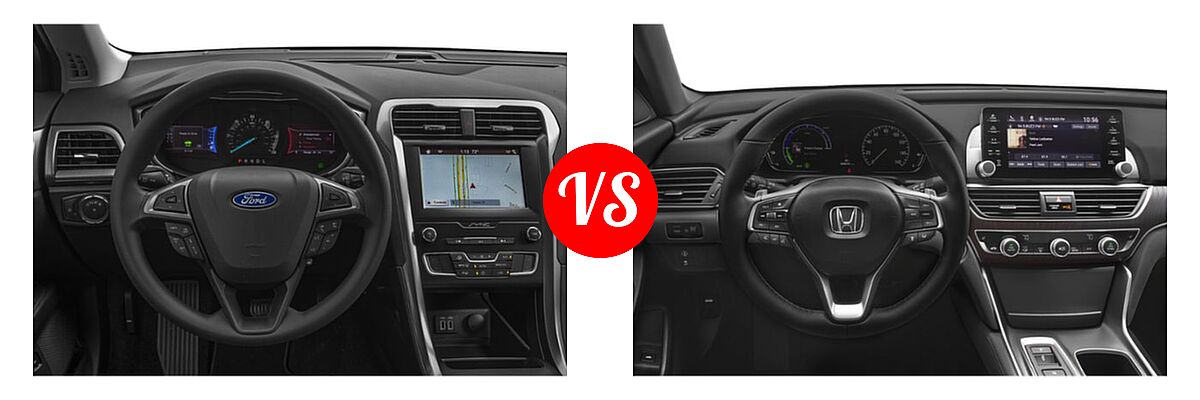 2019 Ford Fusion Hybrid Sedan Hybrid SE / SEL / Titanium vs. 2019 Honda Accord Hybrid Sedan Hybrid EX-L - Dashboard Comparison
