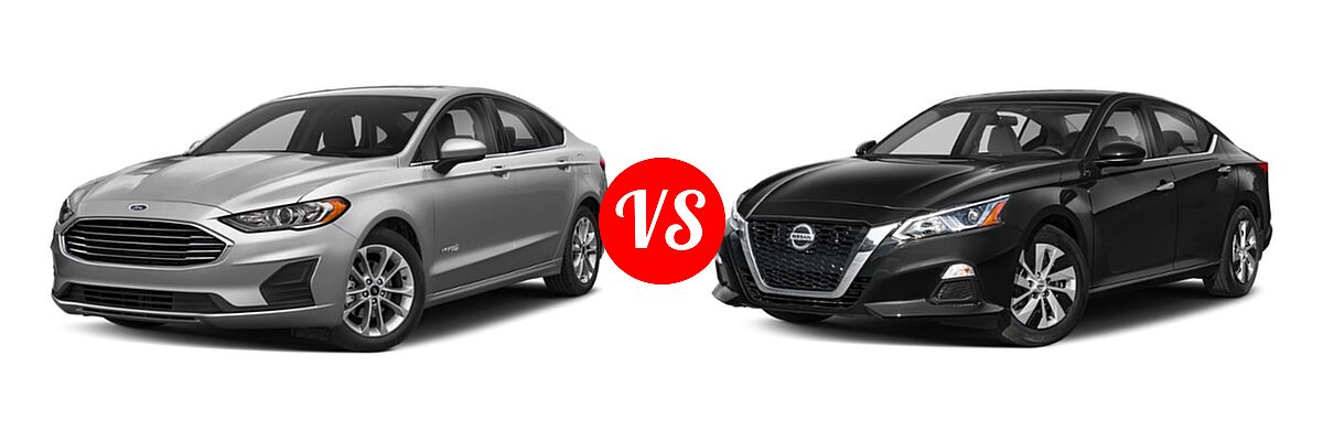 2019 Ford Fusion Hybrid Sedan Hybrid SE / SEL / Titanium vs. 2019 Nissan Altima Sedan 2.0 SR / 2.5 SR - Front Left Comparison