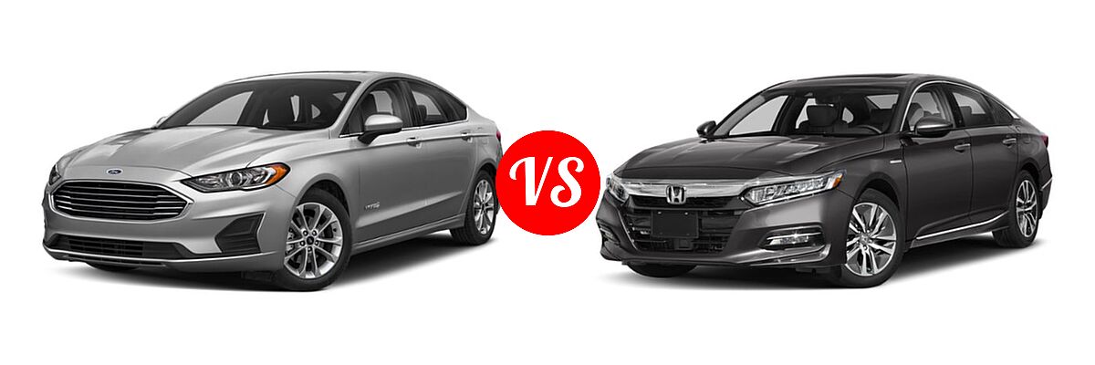 2019 Ford Fusion Hybrid Sedan Hybrid SE / SEL / Titanium vs. 2019 Honda Accord Hybrid Sedan Hybrid EX-L - Front Left Comparison