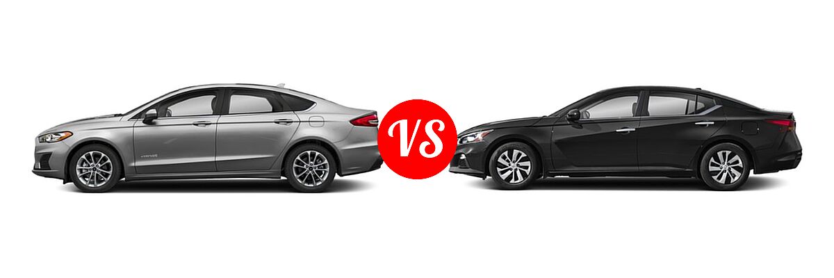 2019 Ford Fusion Hybrid Sedan Hybrid SE / SEL / Titanium vs. 2019 Nissan Altima Sedan 2.0 Edition ONE / 2.0 Platinum / 2.5 Platinum / 2.5 S / 2.5 SL / 2.5 SV - Side Comparison
