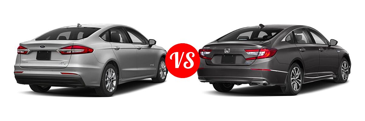 2019 Ford Fusion Hybrid Sedan Hybrid SE / SEL / Titanium vs. 2019 Honda Accord Hybrid Sedan Hybrid EX-L - Rear Right Comparison