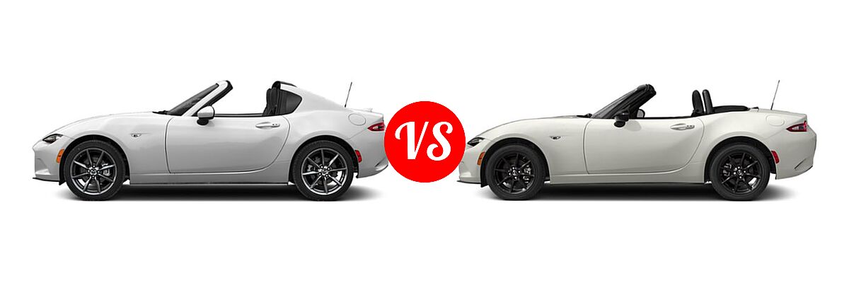 2019 Mazda MX-5 Miata RF Convertible Grand Touring vs. 2019 Mazda MX-5 Miata Convertible Sport - Side Comparison