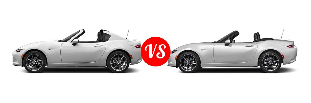 2019 Mazda MX-5 Miata RF Convertible Grand Touring vs. 2019 Mazda MX-5 Miata Convertible Grand Touring - Side Comparison