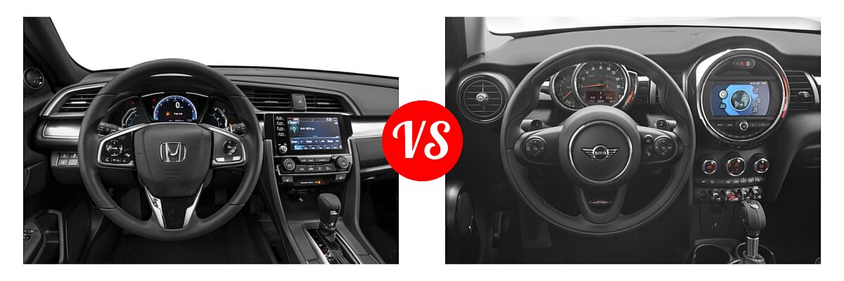 2019 Honda Civic Hatchback EX vs. 2019 MINI Hardtop 4 Door Hatchback Cooper FWD / S - Dashboard Comparison