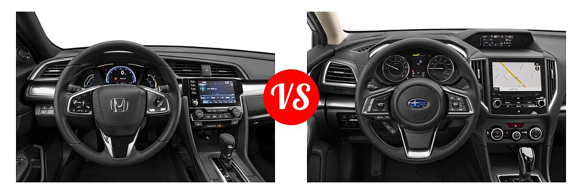 2019 Honda Civic Hatchback EX vs. 2019 Subaru Impreza Hatchback Limited - Dashboard Comparison