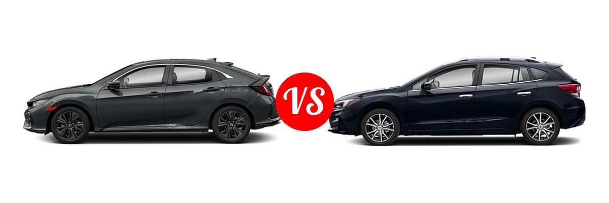 2019 Honda Civic Hatchback EX vs. 2019 Subaru Impreza Hatchback Limited - Side Comparison
