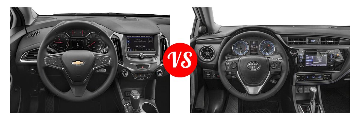 2019 Chevrolet Cruze Sedan L / LS / LT / Premier vs. 2019 Toyota Corolla Sedan L / LE / LE Eco / LE Eco w/Premium Package / XLE - Dashboard Comparison