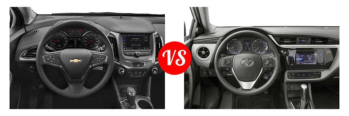 2019 Chevrolet Cruze Sedan L / LS / LT / Premier vs. 2019 Toyota Corolla Sedan SE / XSE - Dashboard Comparison