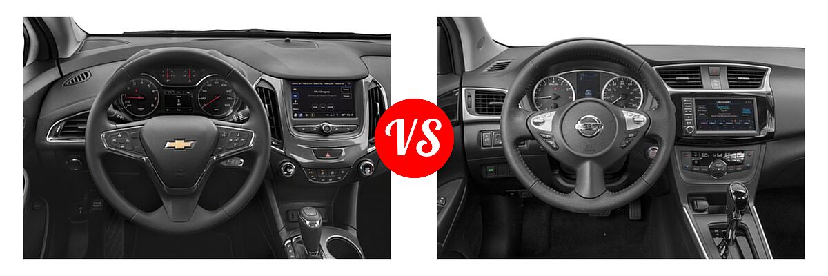 2019 Chevrolet Cruze Sedan L / LS / LT / Premier vs. 2019 Nissan Sentra Sedan S - Dashboard Comparison