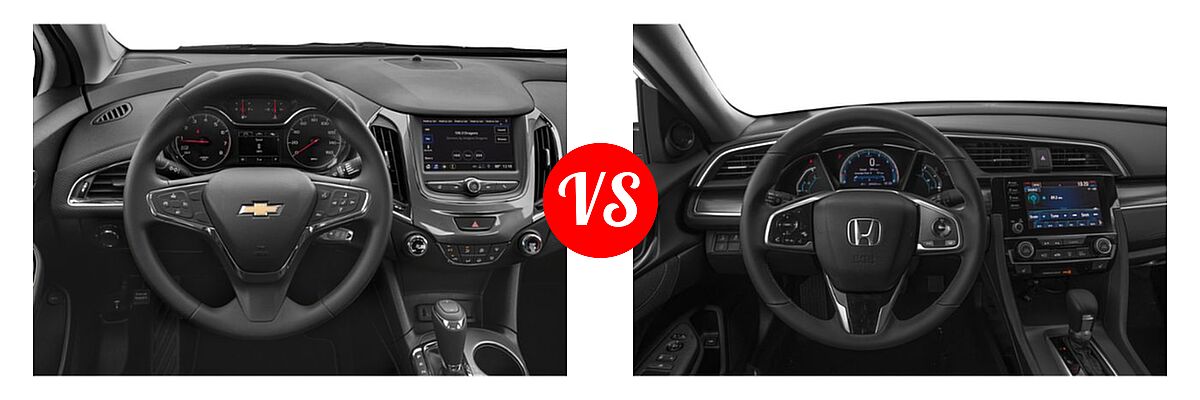 2019 Chevrolet Cruze Sedan L / LS / LT / Premier vs. 2019 Honda Civic Sedan EX - Dashboard Comparison