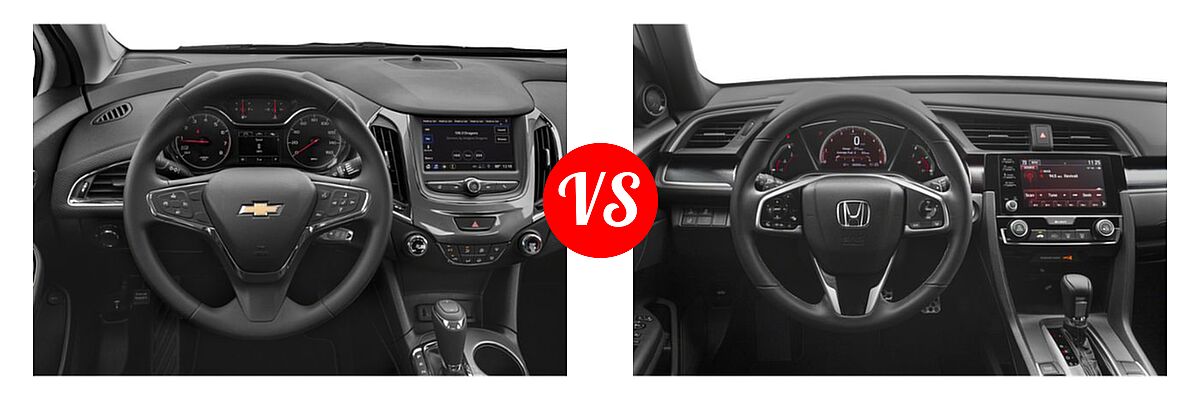 2019 Chevrolet Cruze Sedan L / LS / LT / Premier vs. 2019 Honda Civic Sedan Sport - Dashboard Comparison