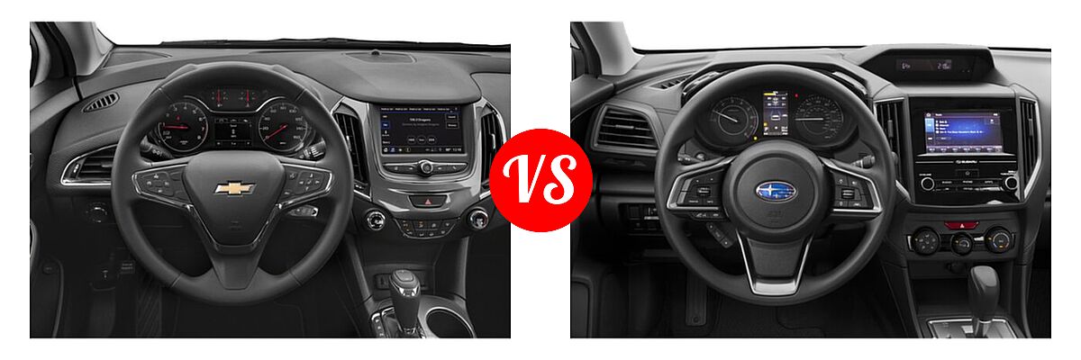 2019 Chevrolet Cruze Sedan L / LS / LT / Premier vs. 2019 Subaru Impreza Sedan 2.0i 4-door CVT / 2.0i 4-door Manual / Premium - Dashboard Comparison