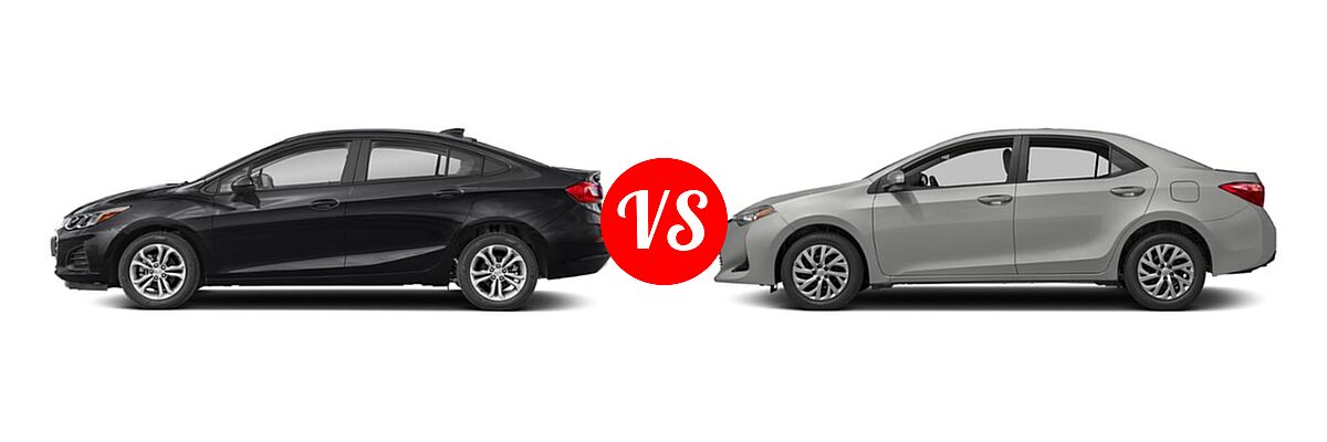 2019 Chevrolet Cruze Sedan L / LS / LT / Premier vs. 2019 Toyota Corolla Sedan SE / XSE - Side Comparison