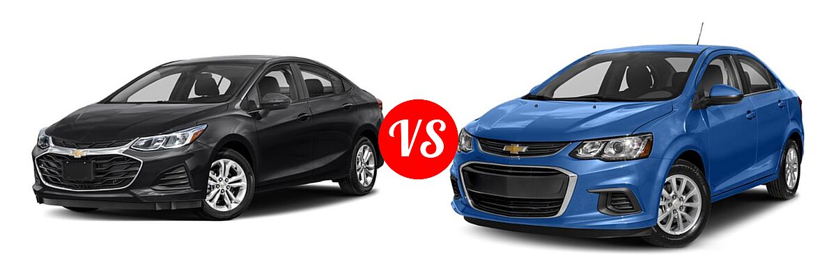2019 Chevrolet Cruze Sedan L / LS / LT / Premier vs. 2019 Chevrolet Sonic Sedan LS / LT / Premier - Front Left Comparison