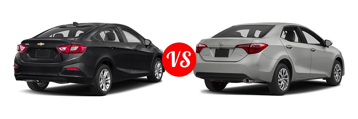 2019 Chevrolet Cruze Sedan L / LS / LT / Premier vs. 2019 Toyota Corolla Sedan SE / XSE - Rear Right Comparison