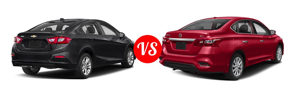 2019 Chevrolet Cruze Sedan L / LS / LT / Premier vs. 2019 Nissan Sentra Sedan S / SL / SV - Rear Right Comparison