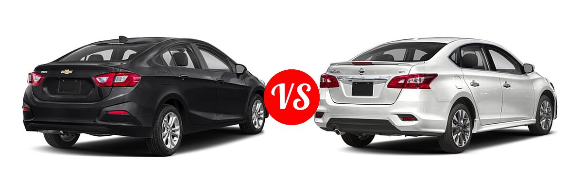 2019 Chevrolet Cruze Sedan L / LS / LT / Premier vs. 2019 Nissan Sentra Sedan SR / SR Turbo - Rear Right Comparison