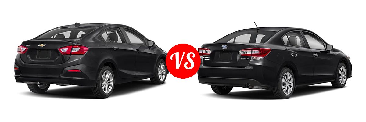 2019 Chevrolet Cruze Sedan L / LS / LT / Premier vs. 2019 Subaru Impreza Sedan 2.0i 4-door CVT / 2.0i 4-door Manual / Premium - Rear Right Comparison
