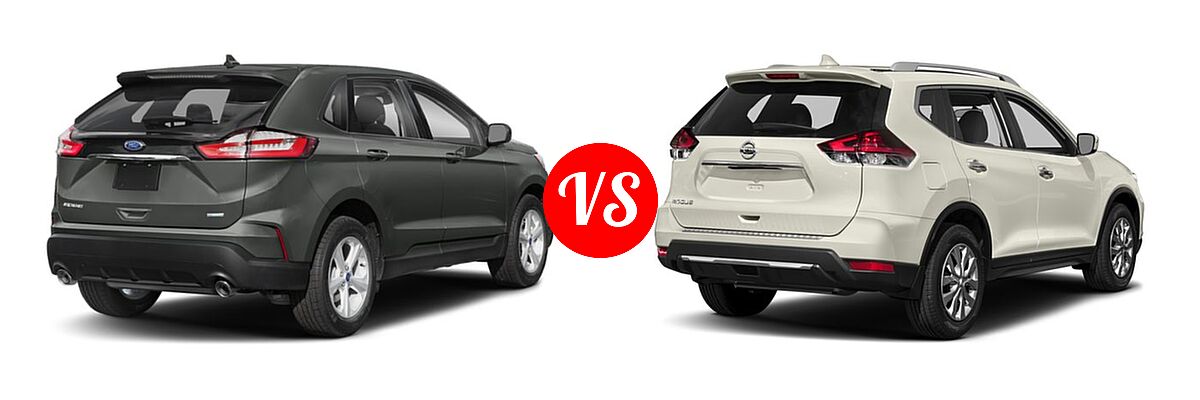 2019 Ford Edge SUV SE / SEL / ST / Titanium vs. 2018 Nissan Rogue SUV S / SV - Rear Right Comparison
