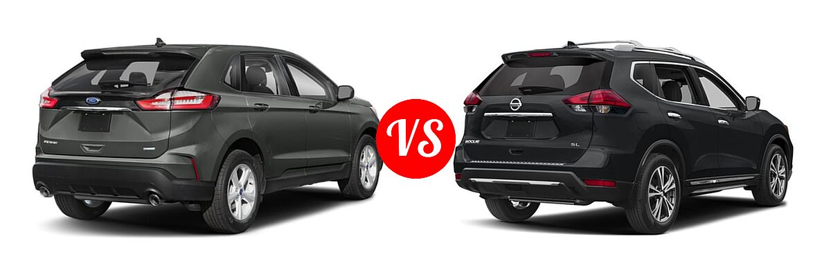 2019 Ford Edge SUV SE / SEL / ST / Titanium vs. 2018 Nissan Rogue SUV SL - Rear Right Comparison