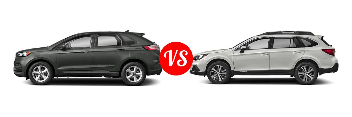 2019 Ford Edge SUV SE / SEL / ST / Titanium vs. 2019 Subaru Outback SUV 2.5i - Side Comparison