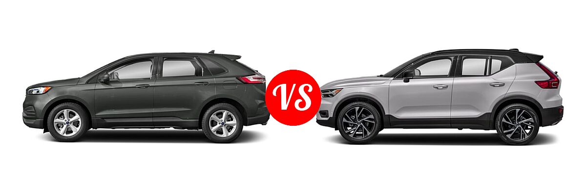 2019 Ford Edge SUV SE / SEL / ST / Titanium vs. 2019 Volvo XC40 SUV R-Design - Side Comparison