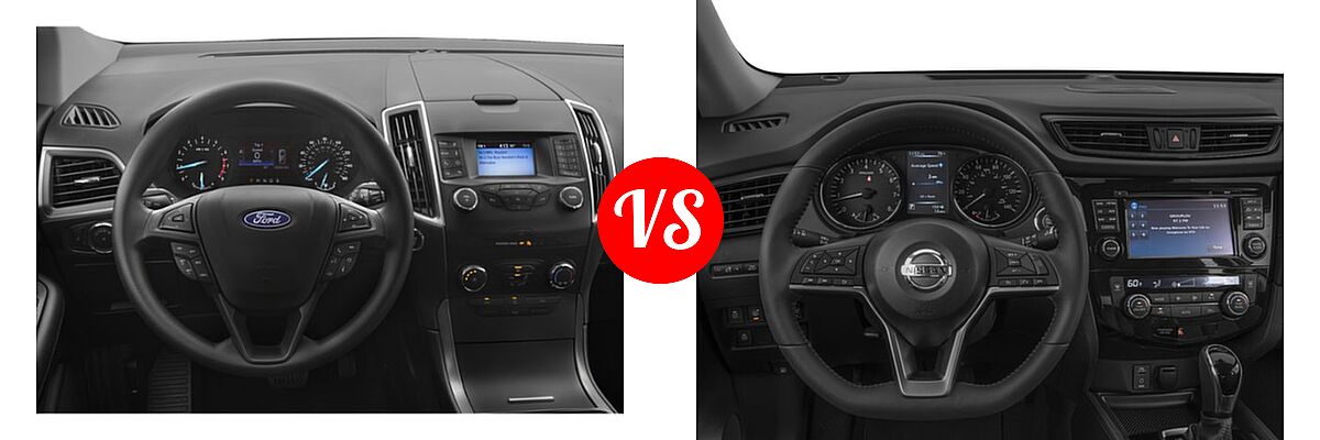2019 Ford Edge SUV SE / SEL / ST / Titanium vs. 2018 Nissan Rogue SUV SL - Dashboard Comparison
