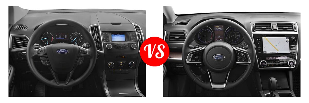 2019 Ford Edge SUV SE / SEL / ST / Titanium vs. 2019 Subaru Outback SUV 2.5i - Dashboard Comparison