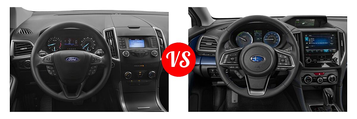 2019 Ford Edge SUV SE / SEL / ST / Titanium vs. 2019 Subaru Crosstrek SUV Hybrid CVT - Dashboard Comparison