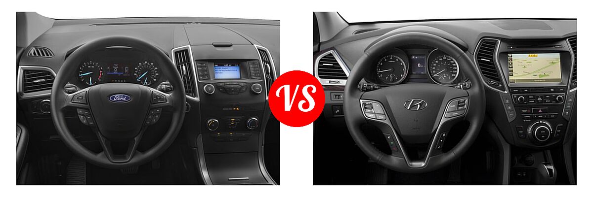 2019 Ford Edge SUV SE / SEL / ST / Titanium vs. 2019 Hyundai Santa Fe XL SUV SE - Dashboard Comparison
