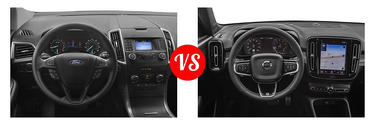 2019 Ford Edge SUV SE / SEL / ST / Titanium vs. 2019 Volvo XC40 SUV R-Design - Dashboard Comparison