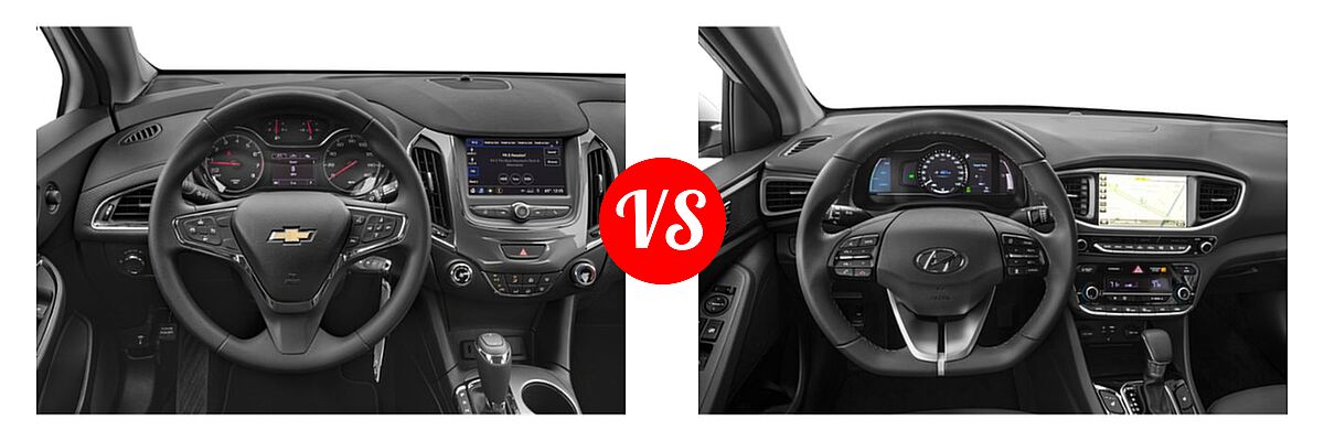 2019 Chevrolet Cruze Hatchback Diesel Diesel vs. 2019 Hyundai Ioniq Hybrid Hatchback Hybrid Blue / Limited / SEL - Dashboard Comparison