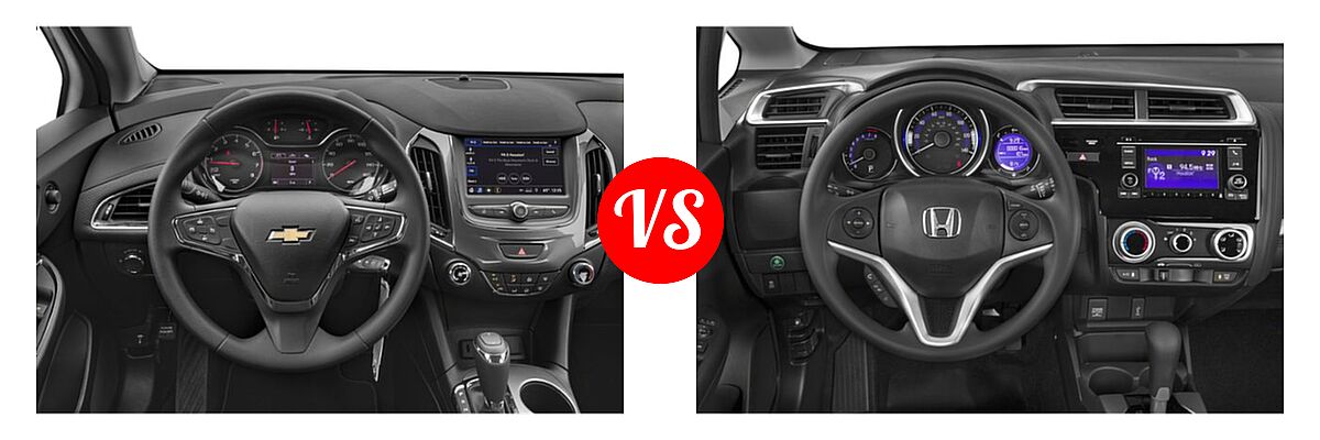 2019 Chevrolet Cruze Hatchback LS / LT / Premier vs. 2019 Honda Fit Hatchback LX - Dashboard Comparison