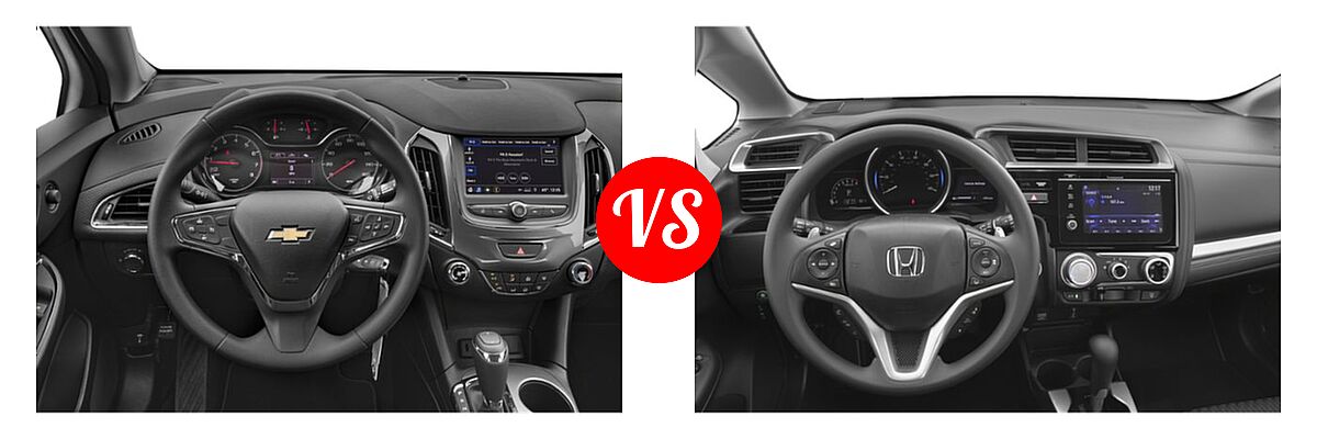 2019 Chevrolet Cruze Hatchback LS / LT / Premier vs. 2019 Honda Fit Hatchback EX - Dashboard Comparison