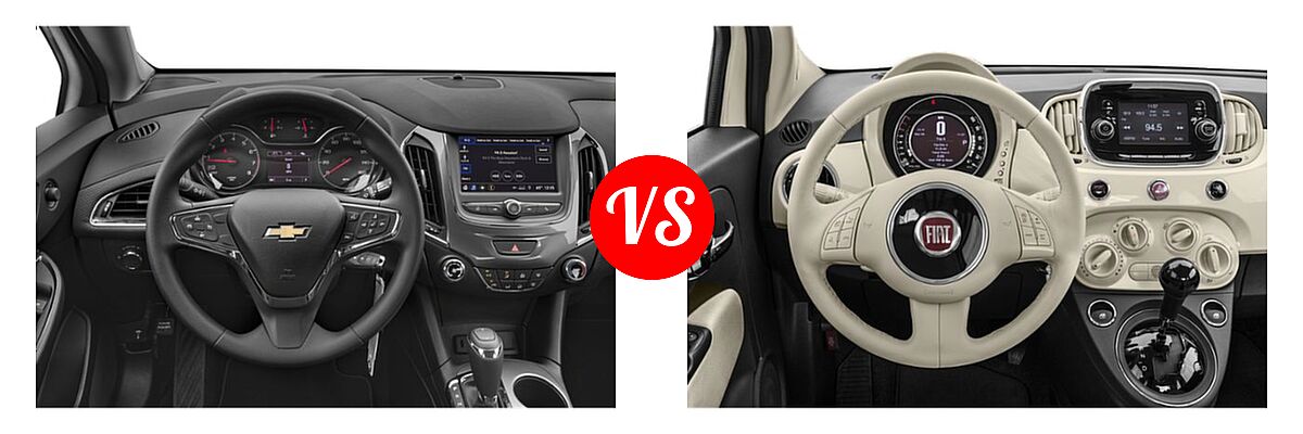 2019 Chevrolet Cruze Hatchback LS / LT / Premier vs. 2019 FIAT 500 Hatchback Lounge / Pop - Dashboard Comparison