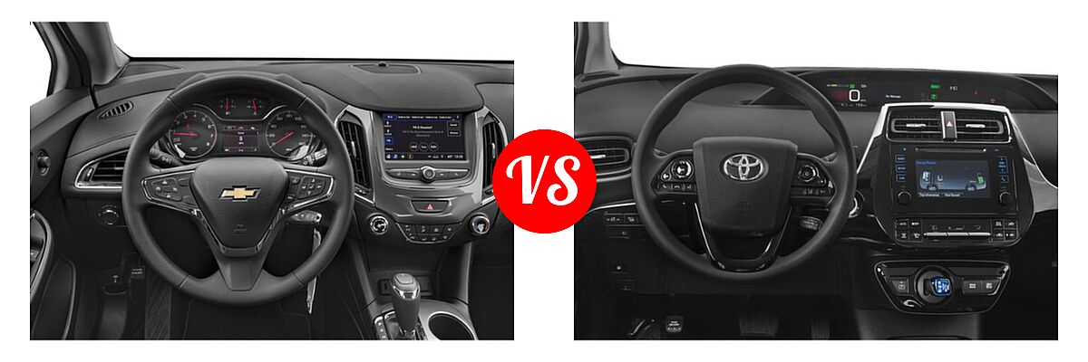 2019 Chevrolet Cruze Hatchback Diesel Diesel vs. 2019 Toyota Prius Hatchback Hybrid L Eco / LE / Limited / XLE - Dashboard Comparison