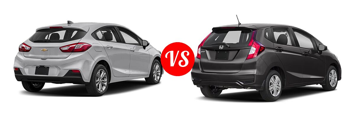 2019 Chevrolet Cruze Hatchback LS / LT / Premier vs. 2019 Honda Fit Hatchback LX - Rear Right Comparison