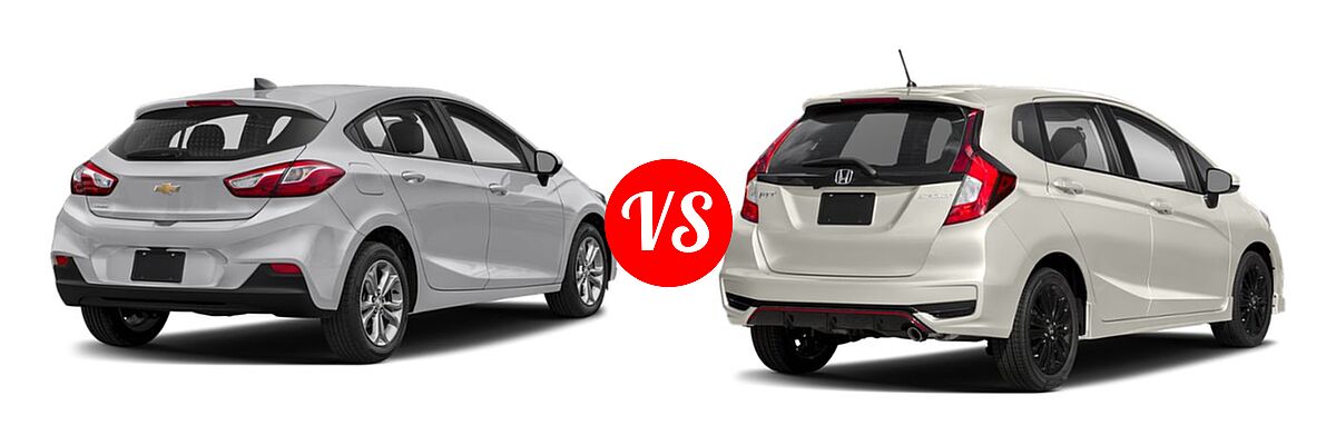2019 Chevrolet Cruze Hatchback LS / LT / Premier vs. 2019 Honda Fit Hatchback Sport - Rear Right Comparison