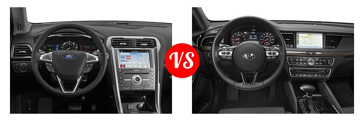 2019 Ford Fusion Energi Sedan PHEV Titanium vs. 2019 Kia Cadenza Sedan Limited - Dashboard Comparison