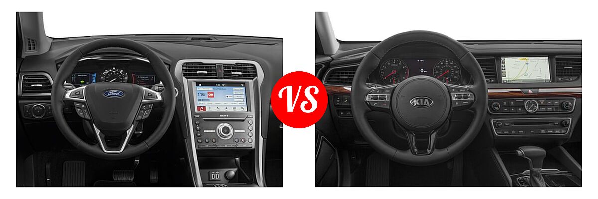 2019 Ford Fusion Energi Sedan PHEV Titanium vs. 2019 Kia Cadenza Sedan Technology - Dashboard Comparison