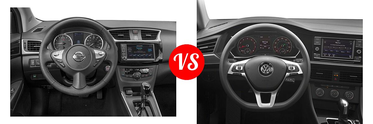 2019 Nissan Sentra Sedan SL / SV vs. 2019 Volkswagen Jetta Sedan R-Line / S / SE - Dashboard Comparison