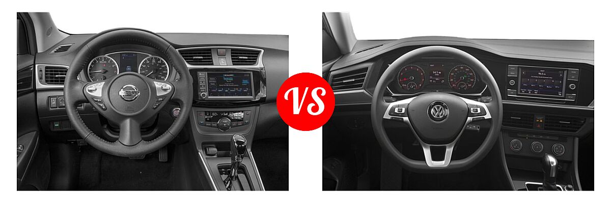 2019 Nissan Sentra Sedan SL / SV vs. 2019 Volkswagen Jetta Sedan SEL Premium - Dashboard Comparison