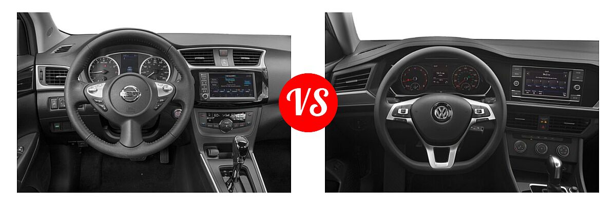 2019 Nissan Sentra Sedan SL / SV vs. 2019 Volkswagen Jetta Sedan SEL - Dashboard Comparison