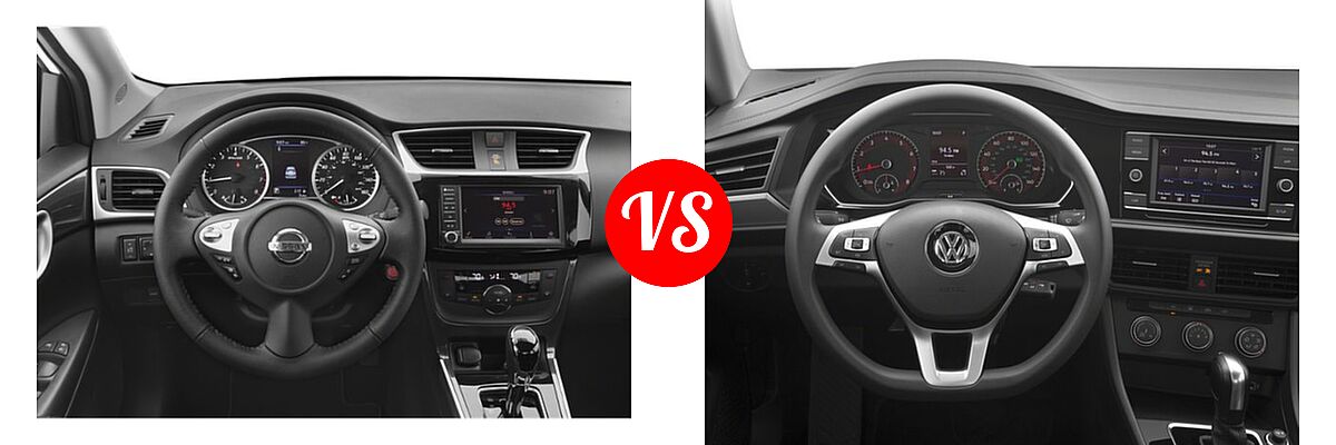 2019 Nissan Sentra Sedan SR / SR Turbo vs. 2019 Volkswagen Jetta Sedan R-Line / S / SE - Dashboard Comparison