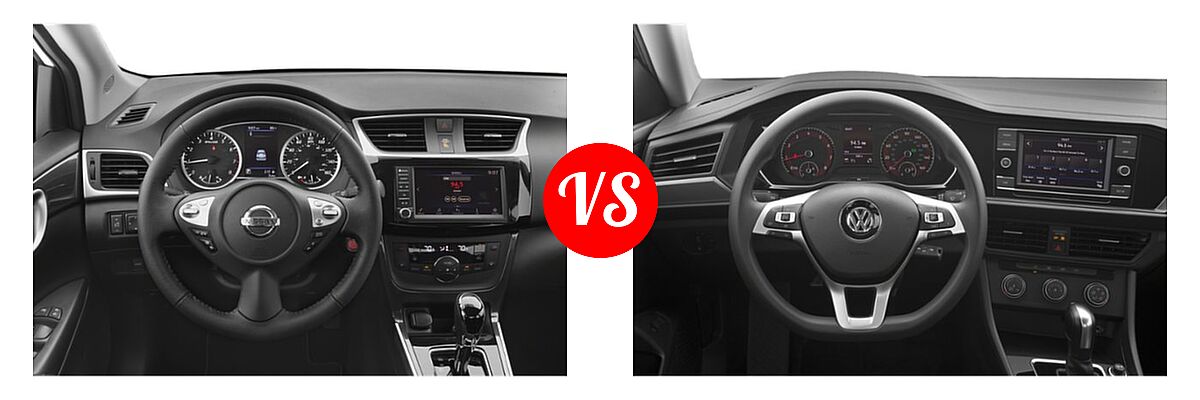 2019 Nissan Sentra Sedan SR / SR Turbo vs. 2019 Volkswagen Jetta Sedan SEL Premium - Dashboard Comparison