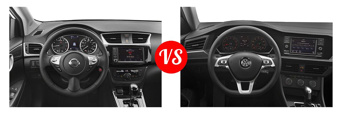 2019 Nissan Sentra Sedan SR / SR Turbo vs. 2019 Volkswagen Jetta Sedan SEL - Dashboard Comparison