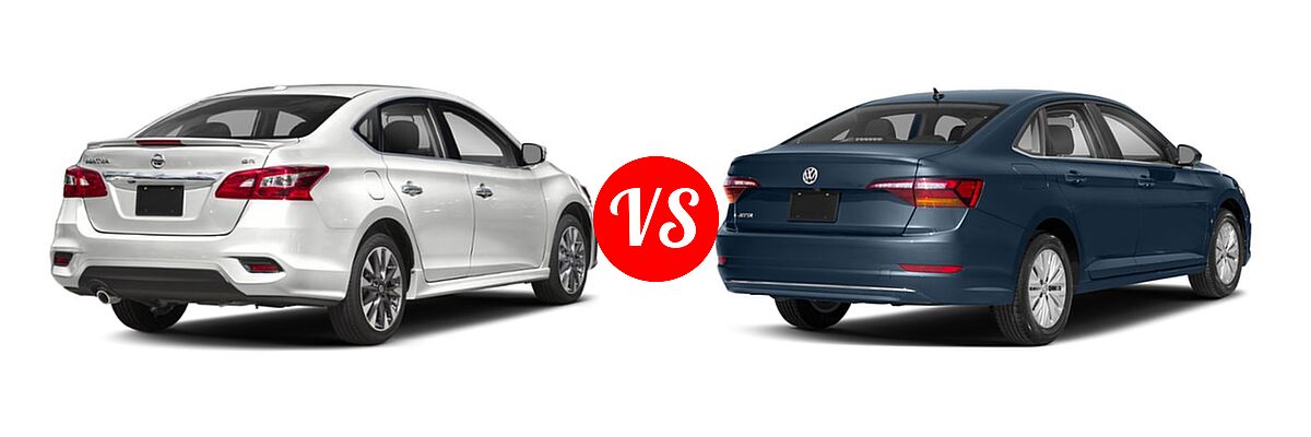 2019 Nissan Sentra Sedan SR / SR Turbo vs. 2019 Volkswagen Jetta Sedan R-Line / S / SE - Rear Right Comparison