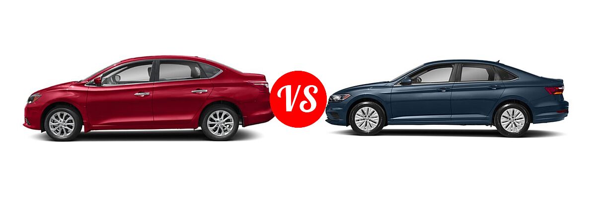 2019 Nissan Sentra Sedan S / SL / SV vs. 2019 Volkswagen Jetta Sedan R-Line / S / SE - Side Comparison