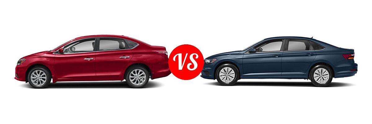 2019 Nissan Sentra Sedan S / SL / SV vs. 2019 Volkswagen Jetta Sedan SEL Premium - Side Comparison