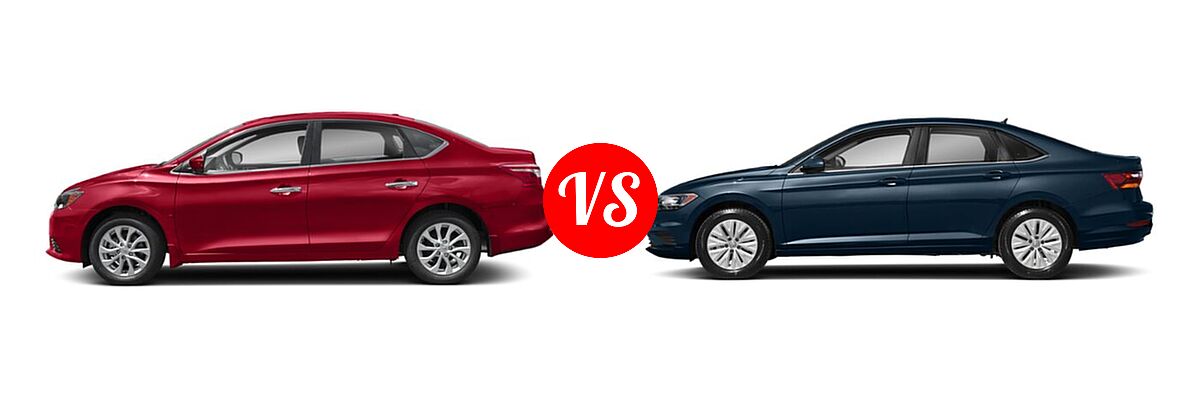 2019 Nissan Sentra Sedan S / SL / SV vs. 2019 Volkswagen Jetta Sedan SEL - Side Comparison